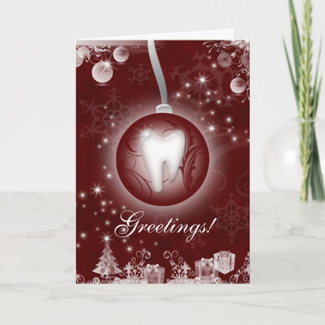 Dental Christmas Card Red (Front)