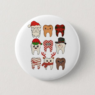 Dental Christmas Funny Dentist Holiday 2 Inch Round Button