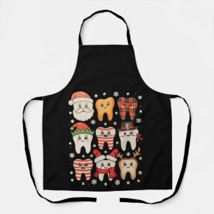 Dental Christmas Teeth Squad Cute Dentist Crew Xma Apron