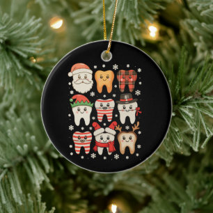 Dental Christmas Teeth Squad Cute Dentist Crew Xma Ceramic Ornament