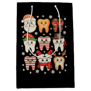 Dental Christmas Teeth Squad Cute Dentist Crew Xma Medium Gift Bag