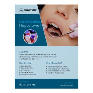 Dental Clinic Custom Glossy Poster