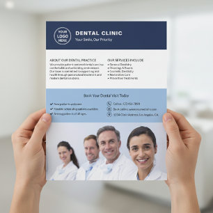 Dental Clinic Custom Logo Photo QR Flyer