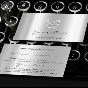 Dental Clinic Dentist Silver Logo Gray Appointment Card