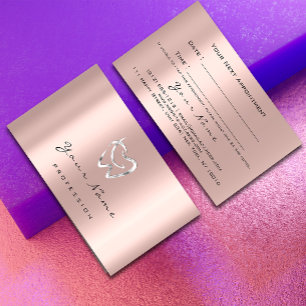 Dental Clinic Dentist Silver Rose Appointment Logo Card