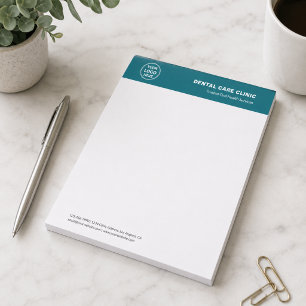 Dental Clinic Dentist Teal Professional Logo Notepad