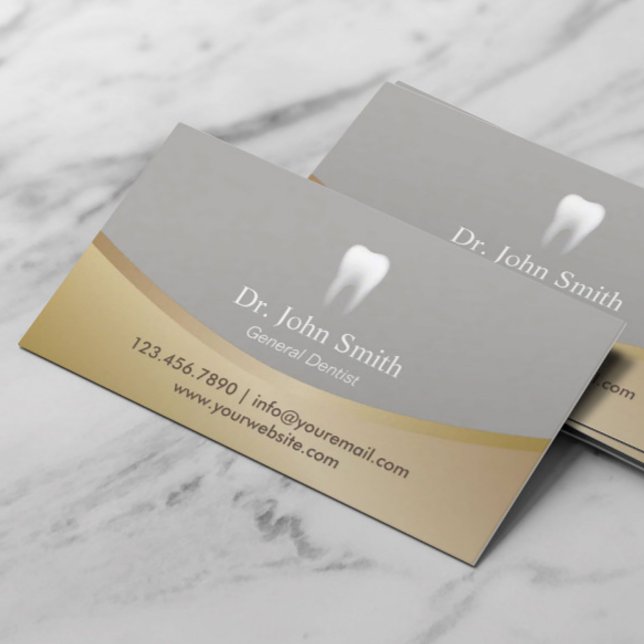 Dental Clinic Modern Gold & Silver Appointment Card (Creator Uploaded)