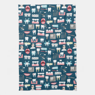 Dental Clinic Office Pattern Kitchen Towel