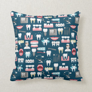 Dental Clinic Office Pattern Throw Pillow