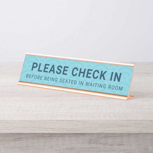 Dental Clinic Reception Desk Sign Please Check In (Front)