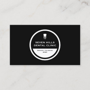 dental clinic seal (color customizable) business card