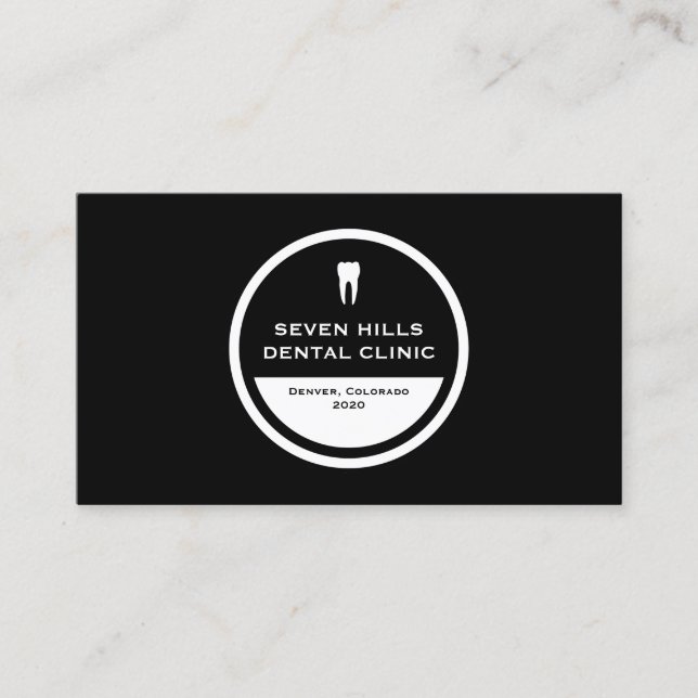 dental clinic seal (colour customizable) business card (Front)