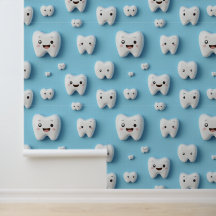 Dental Clinic Wall Decor White Smiling Face Tooth 