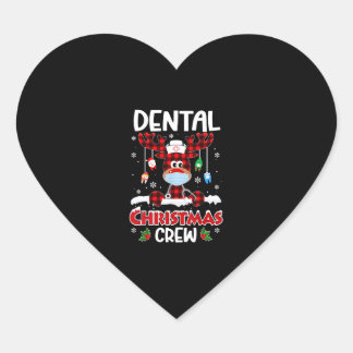 Dental Crew Reindeer and Tooth Christmas 2020 Heart Sticker
