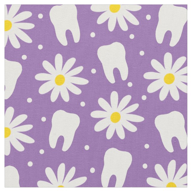 Dental daisies fabric (Close Up)