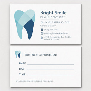 Dental Dentist Blue Tooth Office Appointment Business Card
