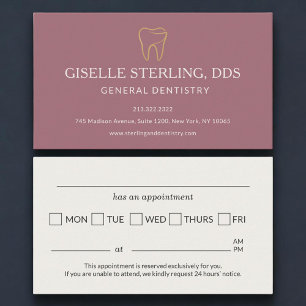 Dental Dentistry Pink Appointment Reminder Card