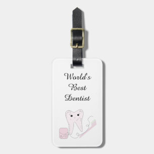 Dental Design Tooth and Brush Luggage Tag
