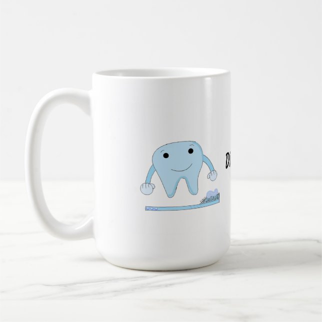 Dental Design Tooth and Toothbrush Coffee Mug (Left)