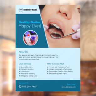 Dental Hospital Custom Window Cling