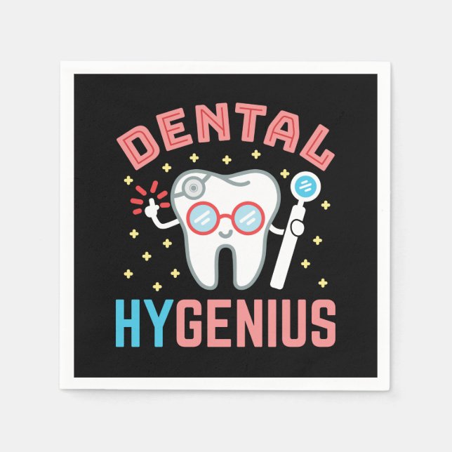 Dental Hygenius Funny Hygienist RDH  Napkin (Front)