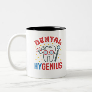 Dental Hygenius Hygienist RDH Funny Appreciation Two-Tone Coffee Mug