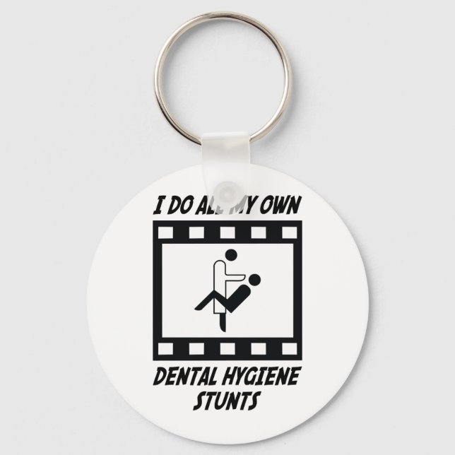 Dental Hygiene Stunts Keychain (Front)