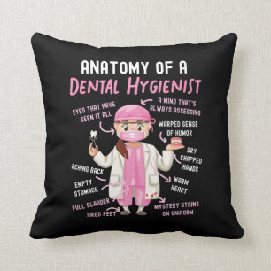 Dental Hygienist Dental Anatomy Of A Dental Throw Pillow