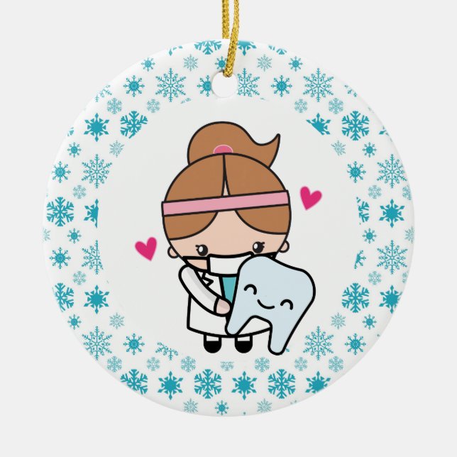 Dental Hygienist Dental Assistant Gift Ceramic Ornament (Front)