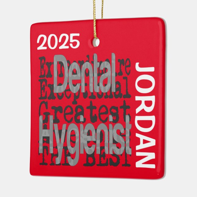 Dental Hygienist Extraordinaire CUSTOM Ceramic Ornament (Left)