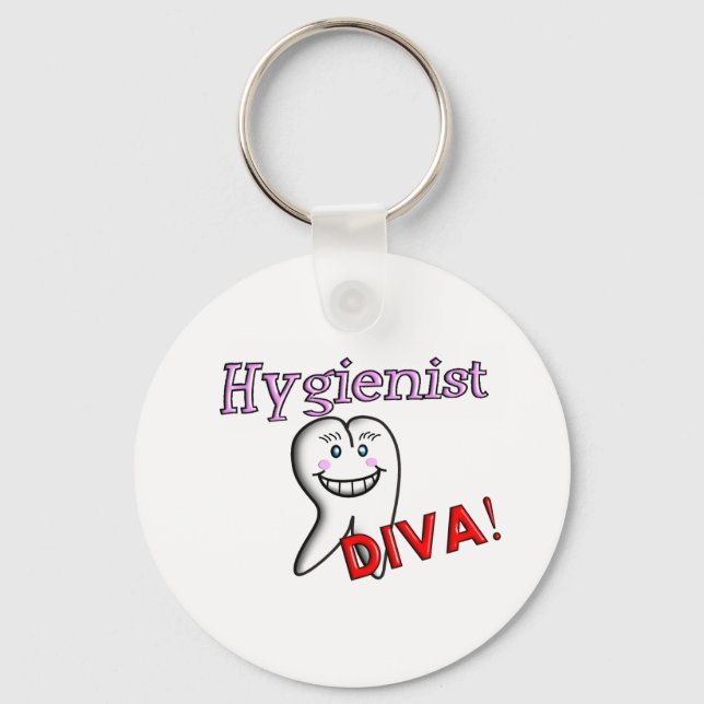 Dental Hygienist Gifts "Hygienist DIVA!" Keychain (Front)