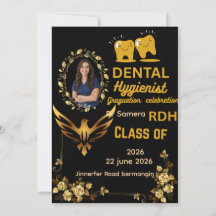 Dental Hygienist Graduation Celebration Photo Invi