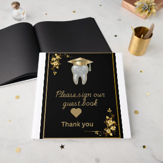 Dental Hygienist Graduation Guest Book | Black & G