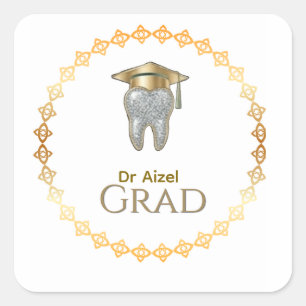 Dental Hygienist Graduationsticker Personalize Square Sticker