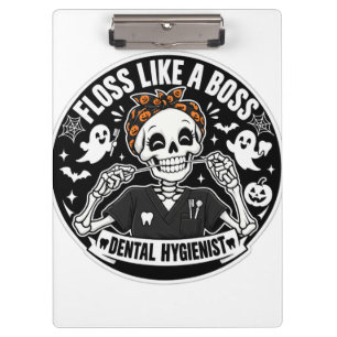 Dental Hygienist Halloween Skeleton  Clipboard