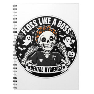Dental Hygienist Halloween Skeleton Notebook