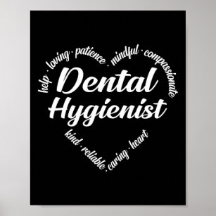 Dental Hygienist Heart Word Cloud Poster