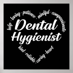 Dental Hygienist Heart Word Cloud Poster