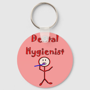 Dental Hygienist Stick Person With Toothbrush Keychain