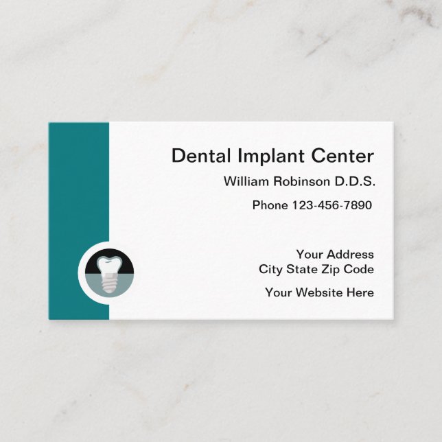 Dental Implants Appointment Template Business Card (Front)