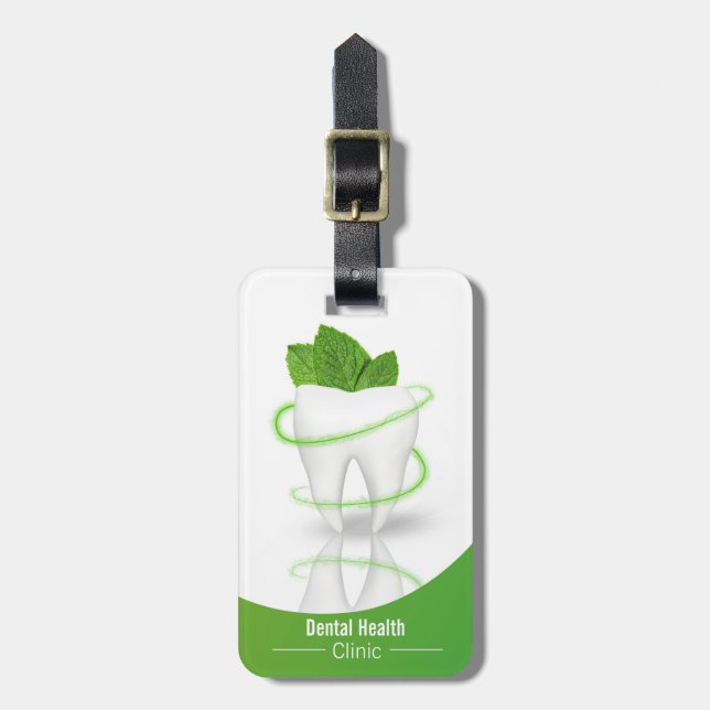 Dental Medical Mint Leaf Tooth - Luggage Tag (Front Vertical)