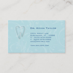 Dental Molar Business Card Baby Blue swirls