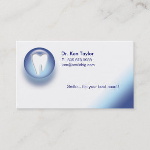 Dental Molar Logo Appointment Business Card Blue