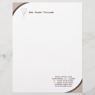 Dental Molar Stationery Beige Curve Logo
