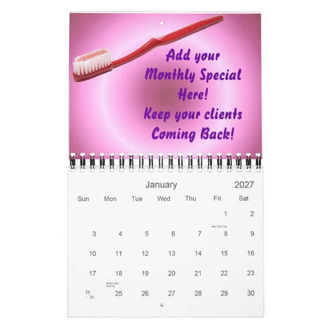 Dental Office Calendars Customers Gift (Jan 2027)