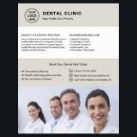 Dental Office Dentist Logo Photo QR Neutral Beige Flyer<br><div class="desc">Professional dental flyer with front-side space for logo,  photo,  services,  key information,  and contact details. The back features a QR code for staying connected along with replaceable social media icons. Ideal for clear,  trustworthy patient communication. Visit the store for more coordinated business marketing designs.</div>