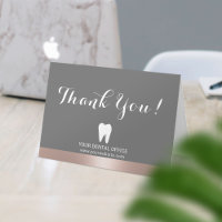Dental Office Dentist Rose Gold Border Thank You