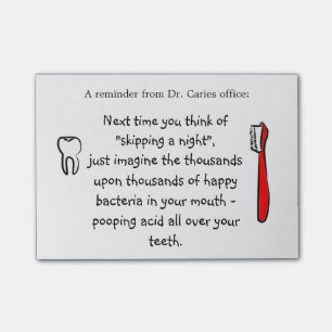 Dental Office Humour - Post-it Notes for Patients