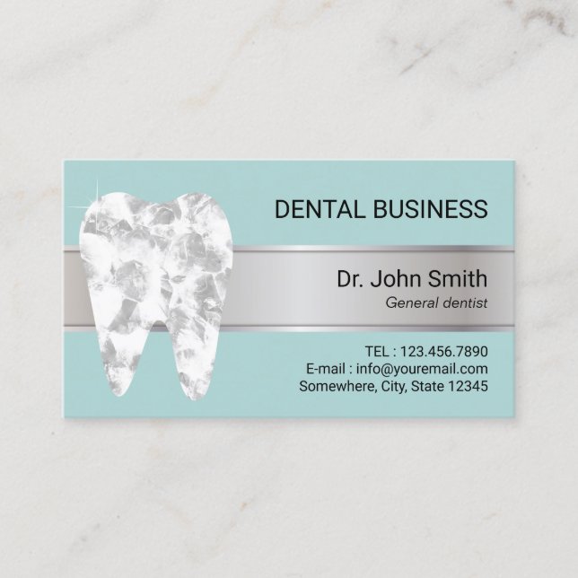 Dental Office Mint Blue Dentist Appointment Card (Front)