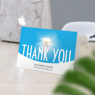 Dental Office Modern Blue Formal Thank You Card